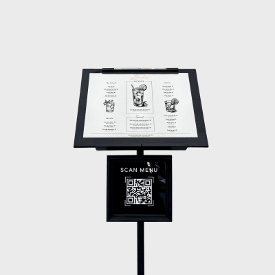 BẢNG MENU ĐỨNG GẮN MÃ QR